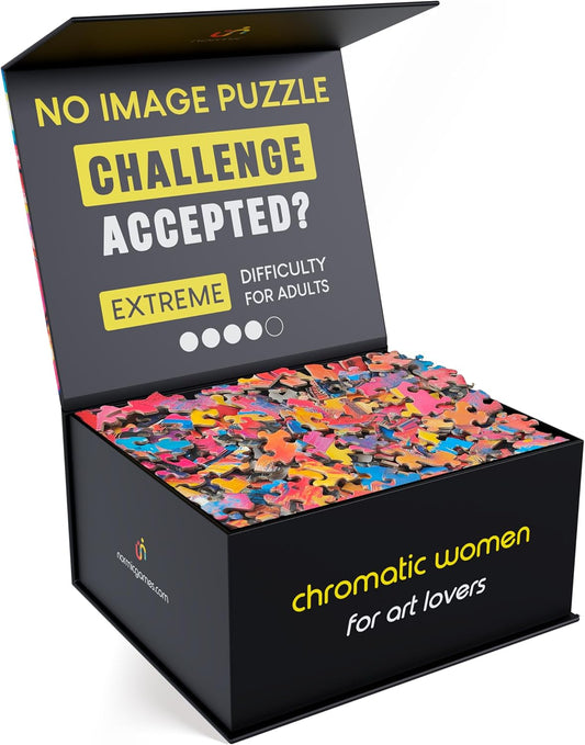 No Image Puzzle 1000 Irregular Pieces for Extreme Challenge