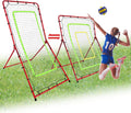 2-in-1 Volleyball Rebounder Net - Convertible 7x3.5 ft to 5.5x4.5 ft