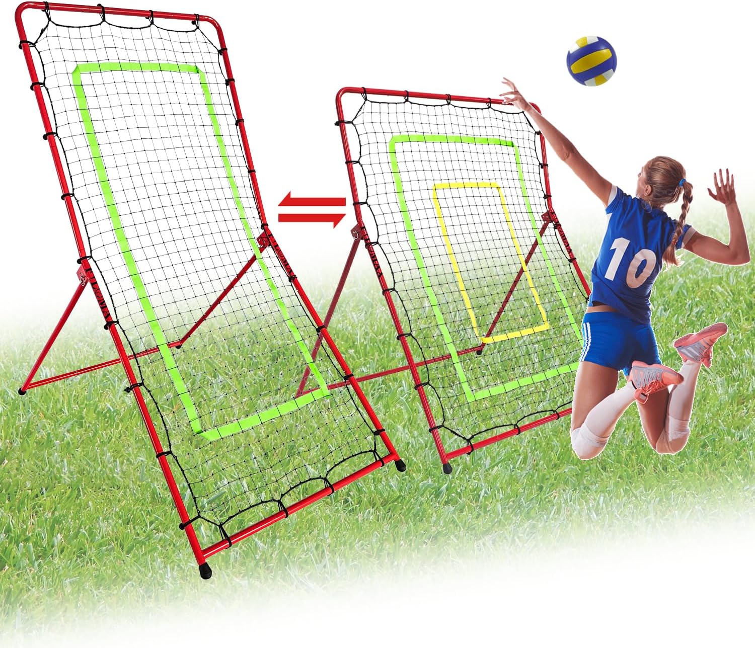 2-in-1 Volleyball Rebounder Net for Multi-Sport Training