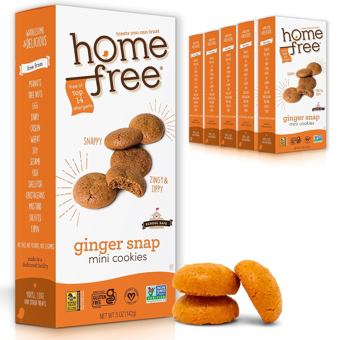 Homefree Mini Ginger Snap Cookies - Gluten Free and Vegan Snack