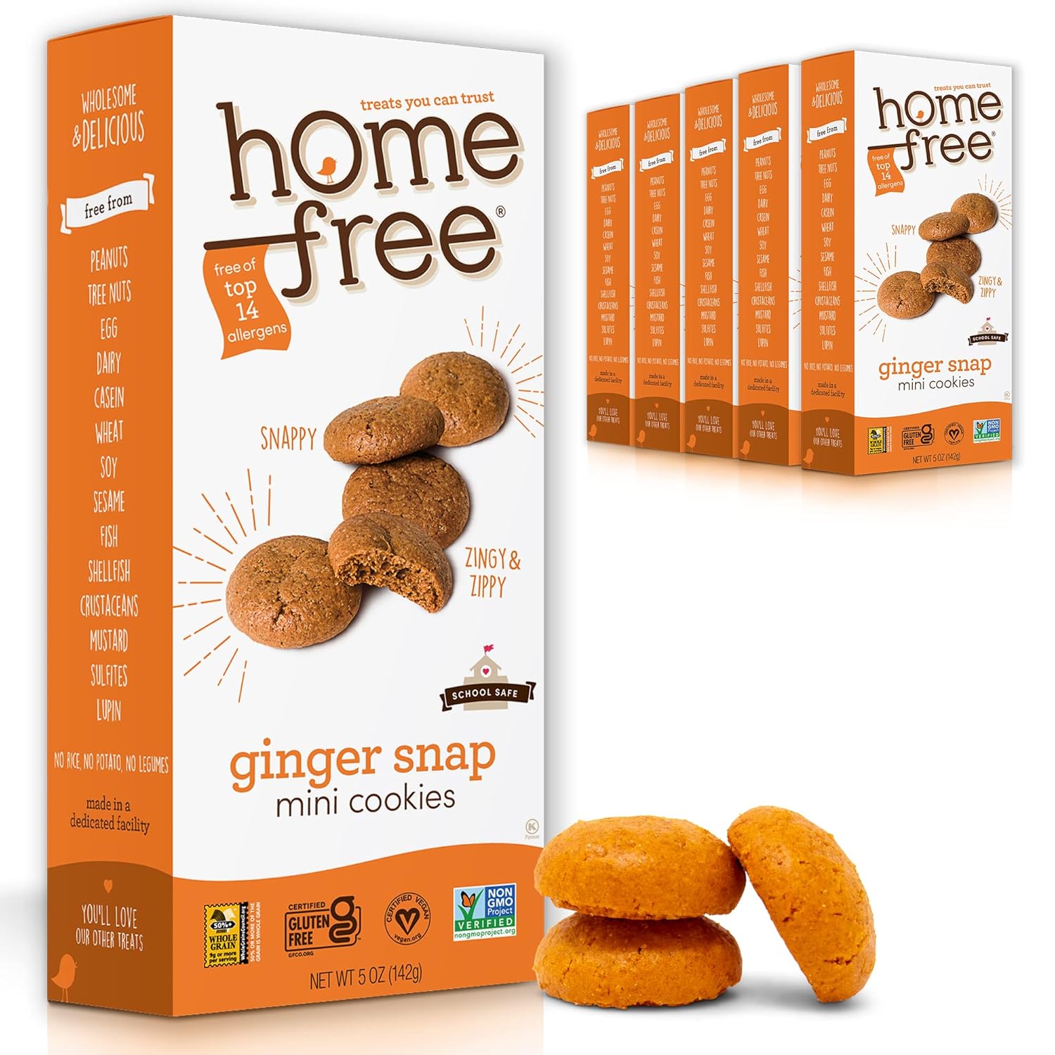 Homefree Mini Ginger Snap Cookies - Gluten Free and Vegan Snack
