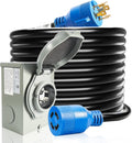 30 Amp Generator Cord and Power Inlet Box 20FT - Reliable Outdoor