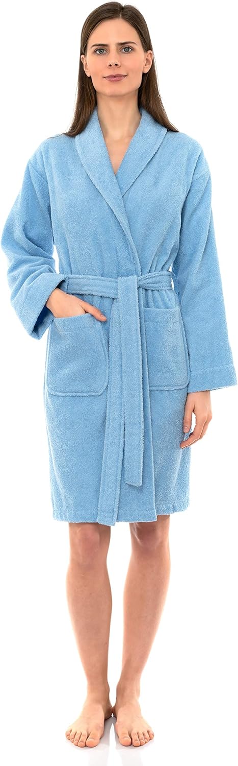 Luxurious Women's Short Terry Shawl Bathrobe for Comfort