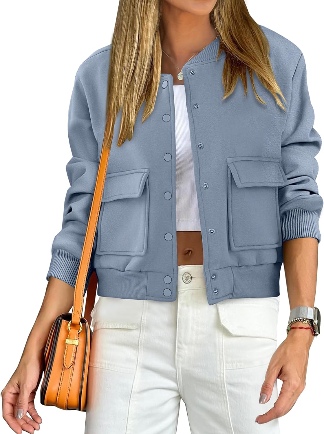 ANRABESS Women Cropped Bomber Jacket for Trendy Fall Outfits