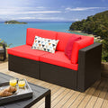 Devoko Patio Sectional Sofa Set (Red) - Comfortable Outdoor Seating