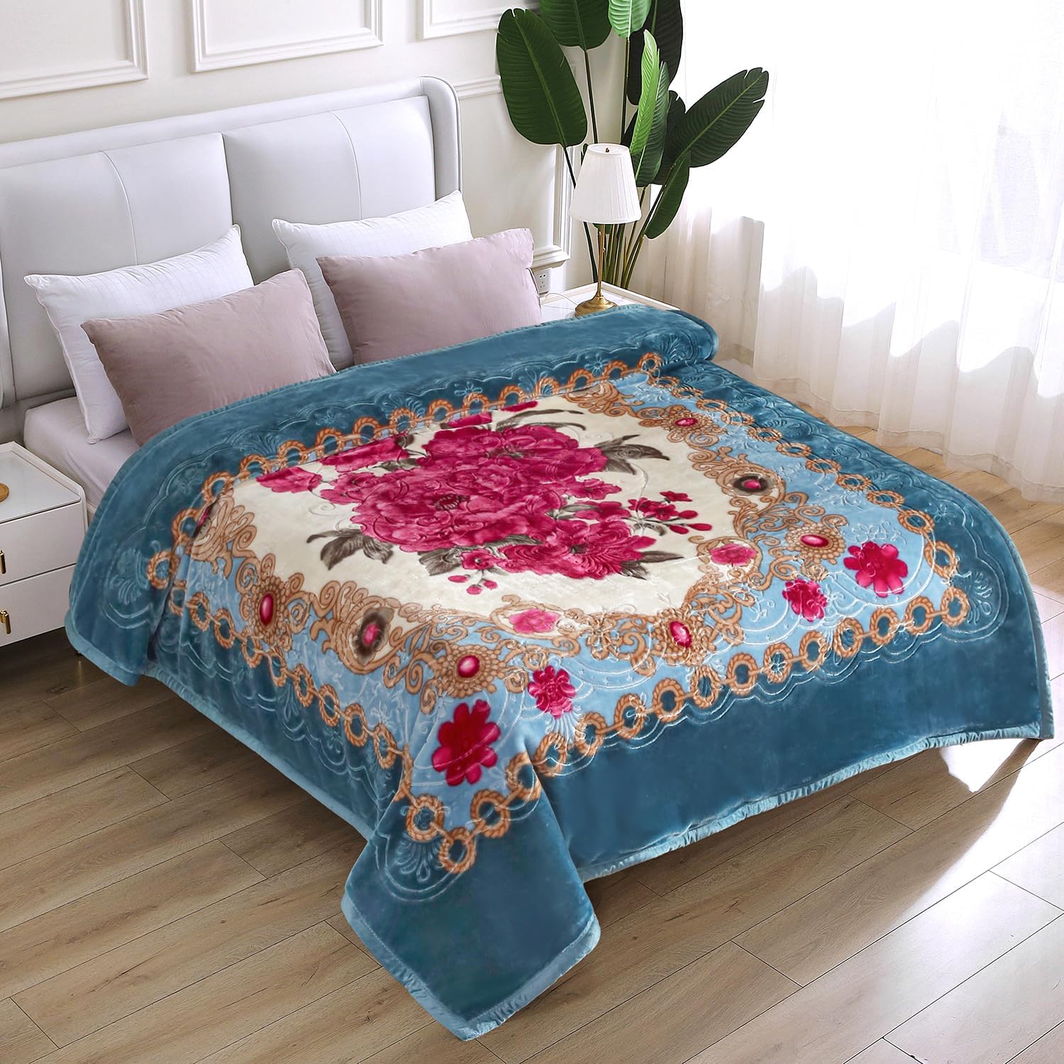 JYK Korean Mink Fleece Flannel Blanket for Cozy Comfort