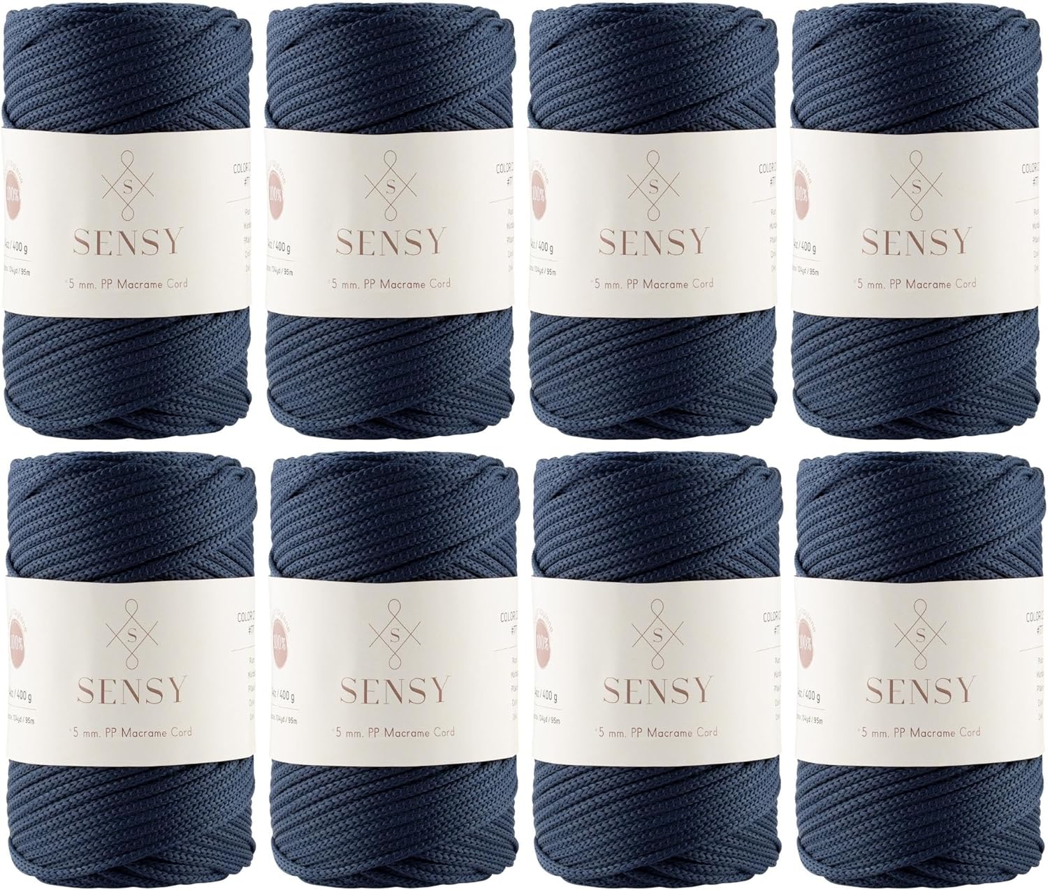 8 Skeins of Sensy Premium 5mm Polyester Macrame Cord for Crafting