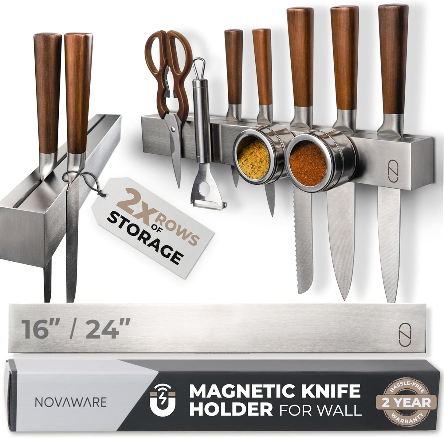 16 Magnetic Knife Holder for Wall - Safe Storage Design