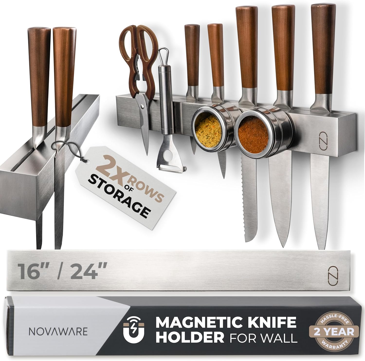 16 Magnetic Knife Holder for Wall - Safe Storage Design