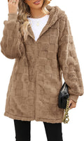 ReachMe Womens Fleece Zip Up Jacket Oversized Sherpa (Style 9K6Z)
