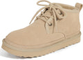 Fur Lined Ankle Boots for Women Genuine Suede Mini Booties - Warm