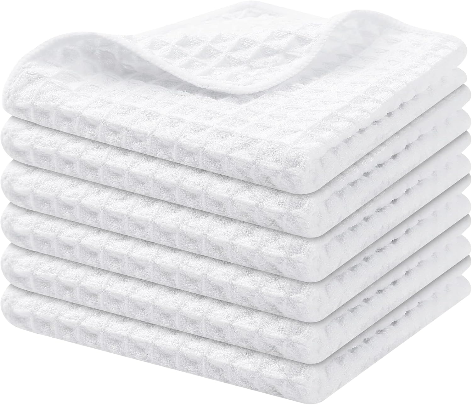 Homaxy Ultra Absorbent Dish Cloths, 6-Pack White