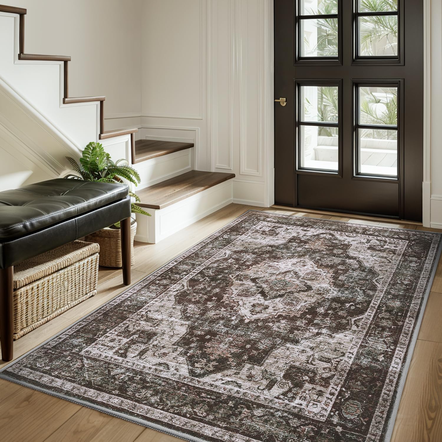 AMOAMI 3X5 Area Rug - Soft Washable Vintage Throw for Home