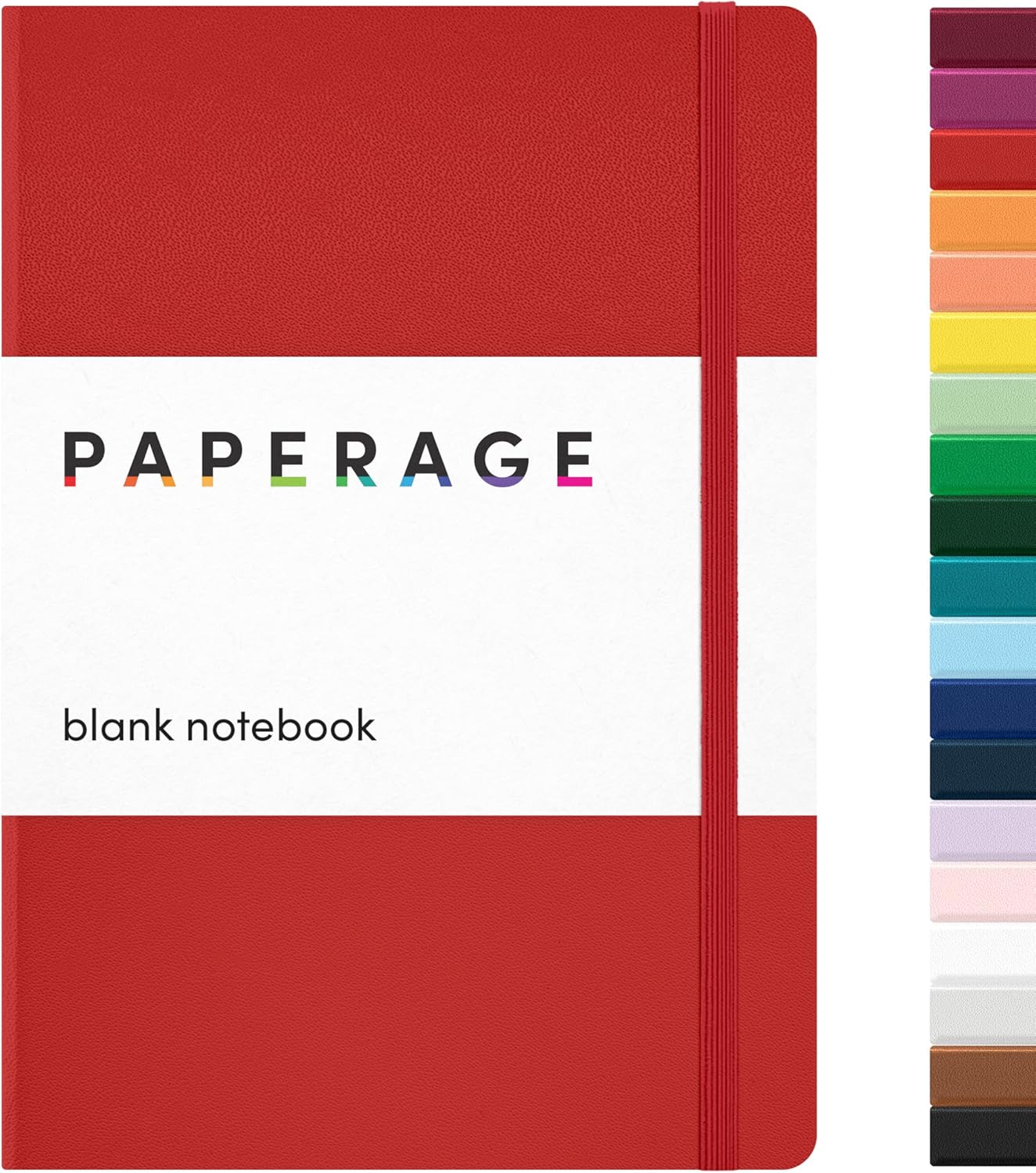PAPERAGE Red Blank Journal Notebook - 160 Pages, 100 GSM Thick Paper