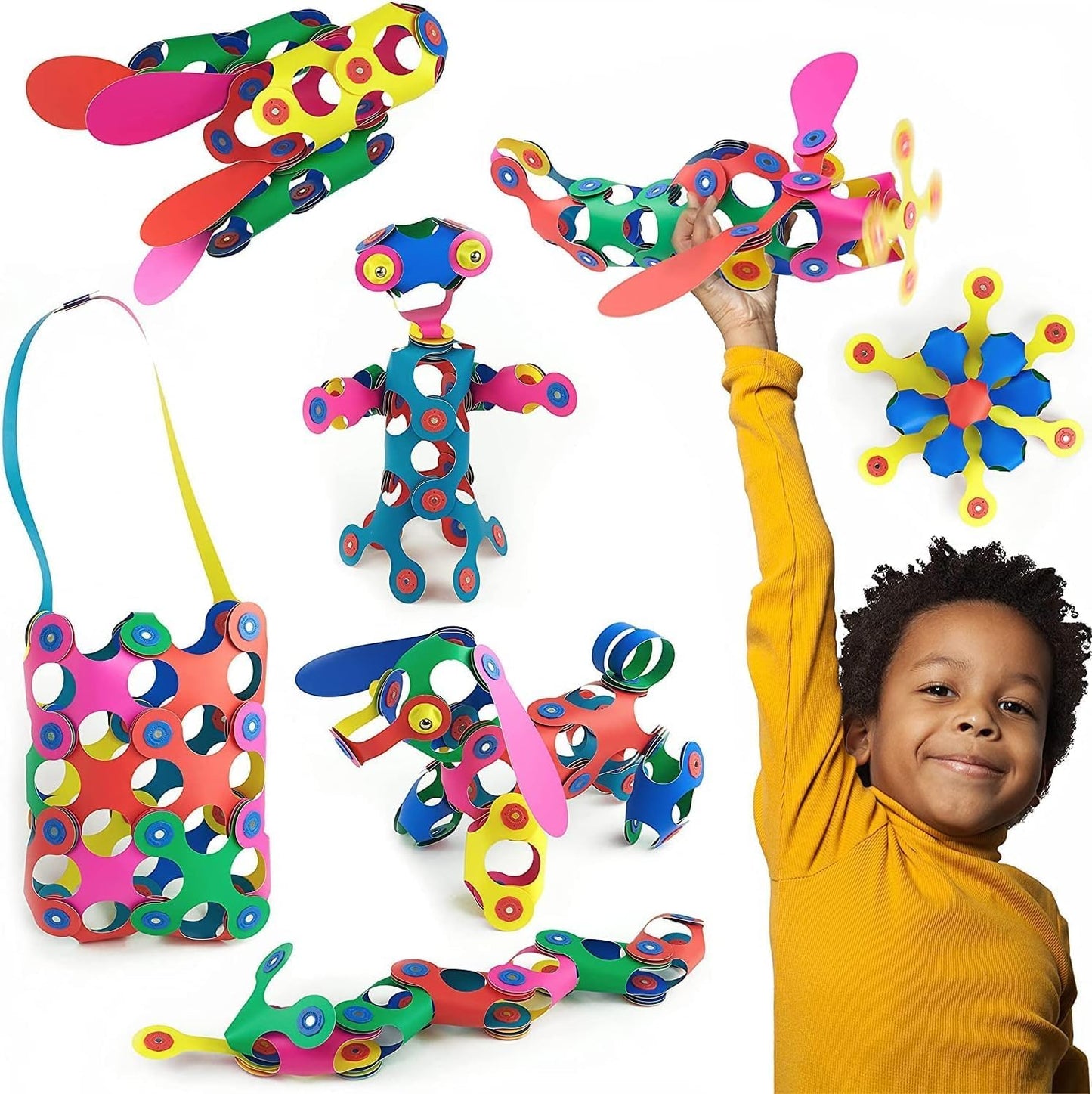 Clixo Rainbow 42 Piece Pack - Magnetic Building Toy for Kids