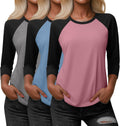 Huukeay Women's 3/4 Sleeve Raglan Shirts - Soft Cotton Blend Casual