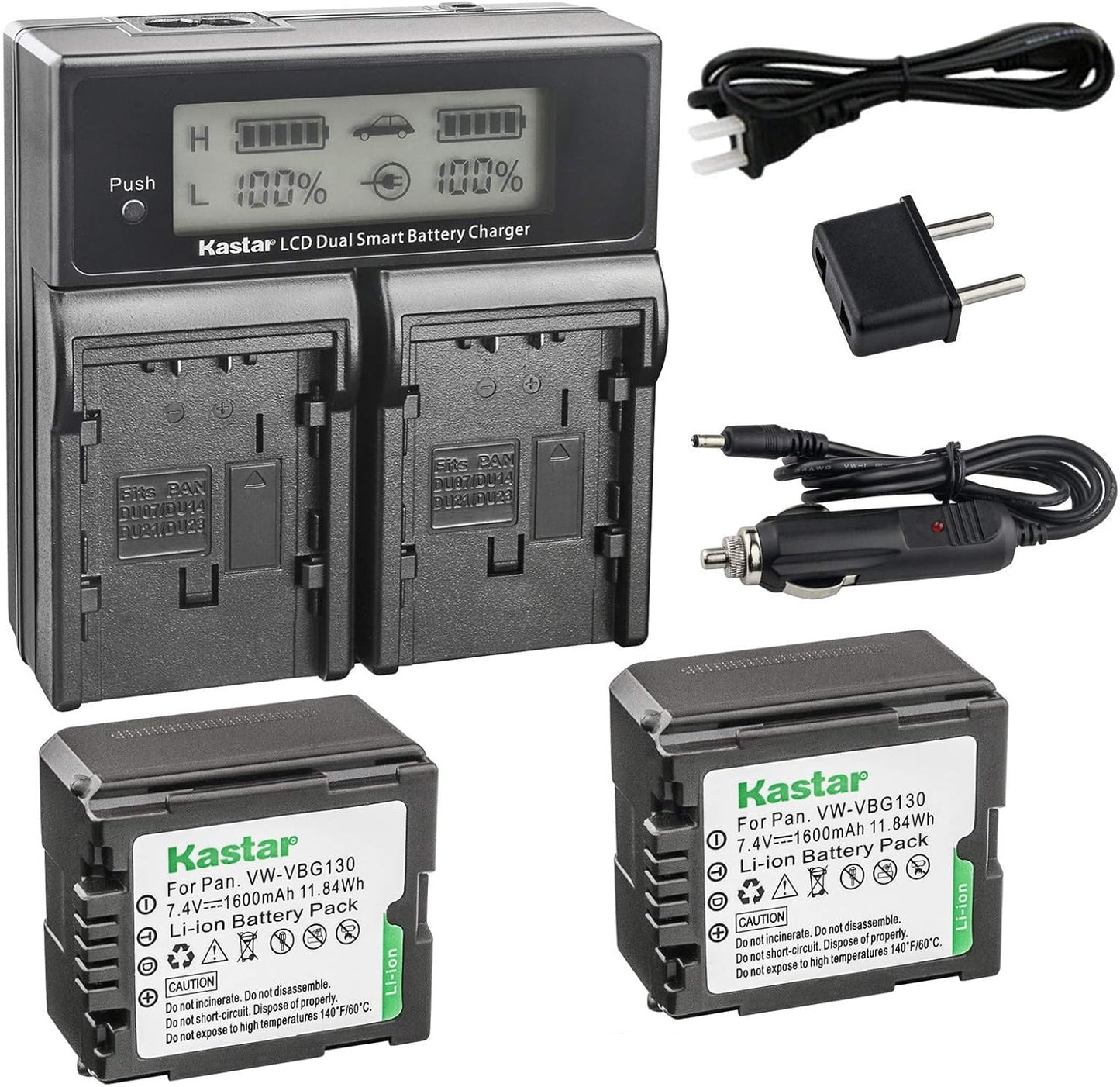 Kastar LCD Dual Smart Fast Charger & 2 Batteries for Panasonic