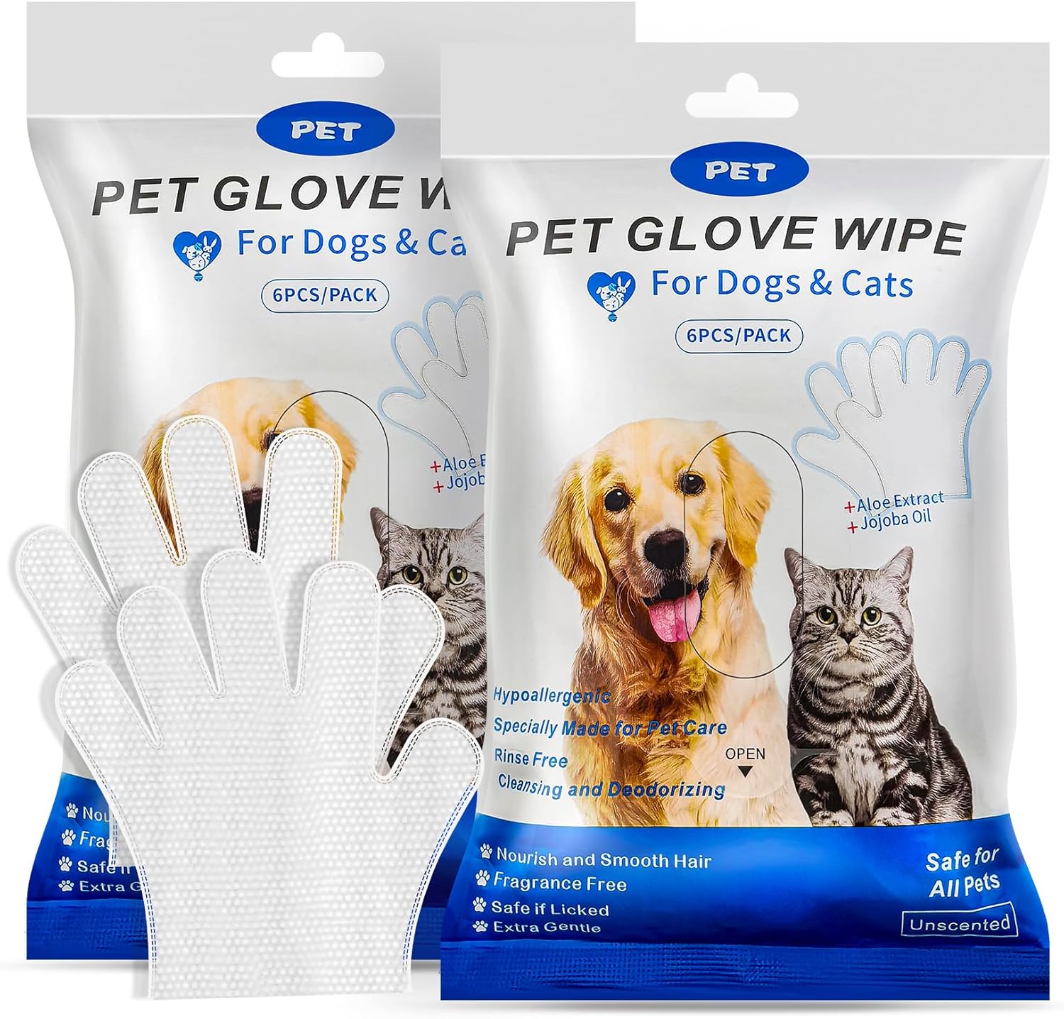 Travel-Friendly Pet Glove Wipes - Deodorize & Clean
