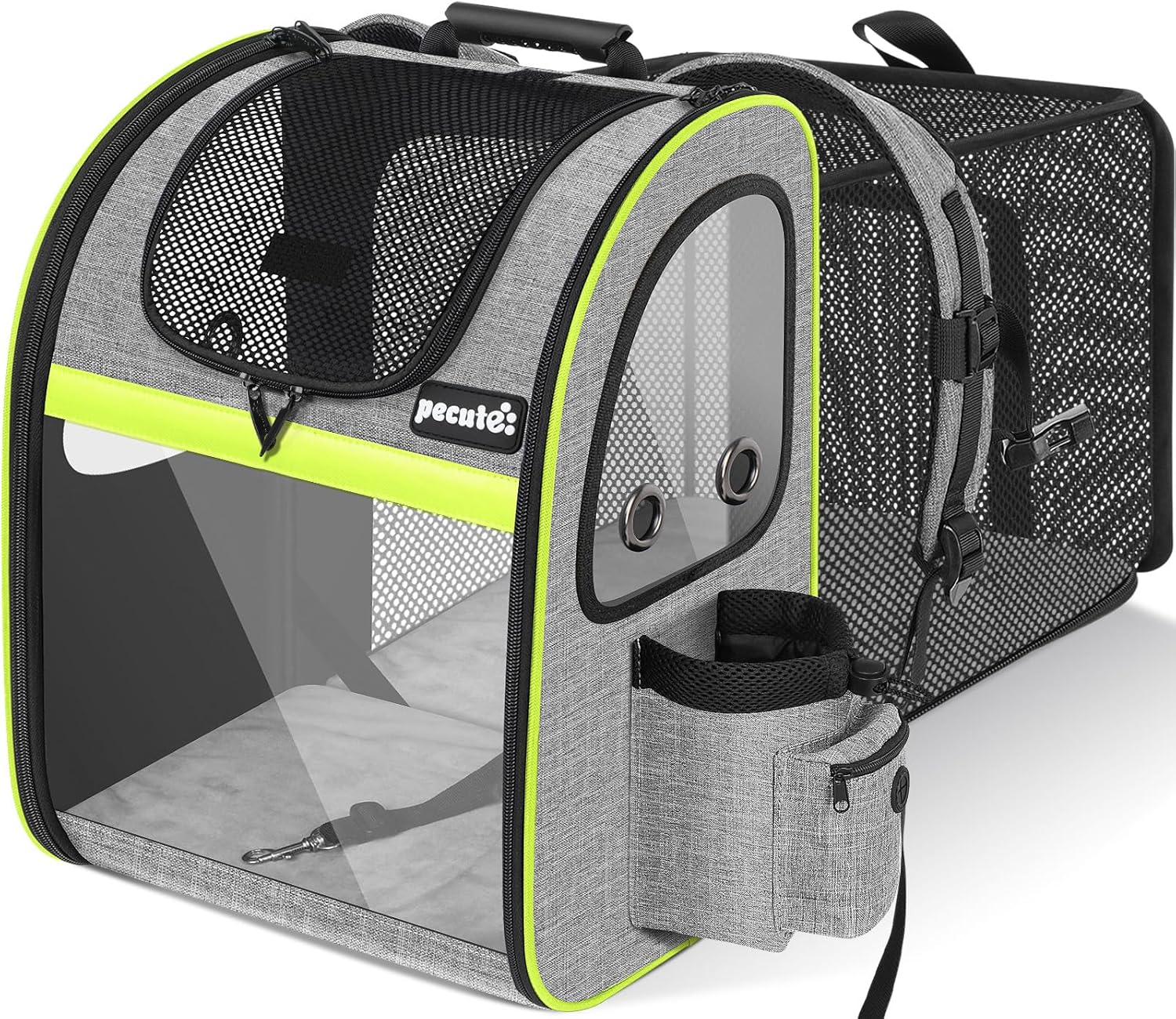 Pecute Pet Carrier Backpack for Hiking Travel with Expandable Design