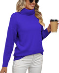 Women 2025 Fall Turtleneck Chunky Oversized Ribbed Knit Sweater - Cozy