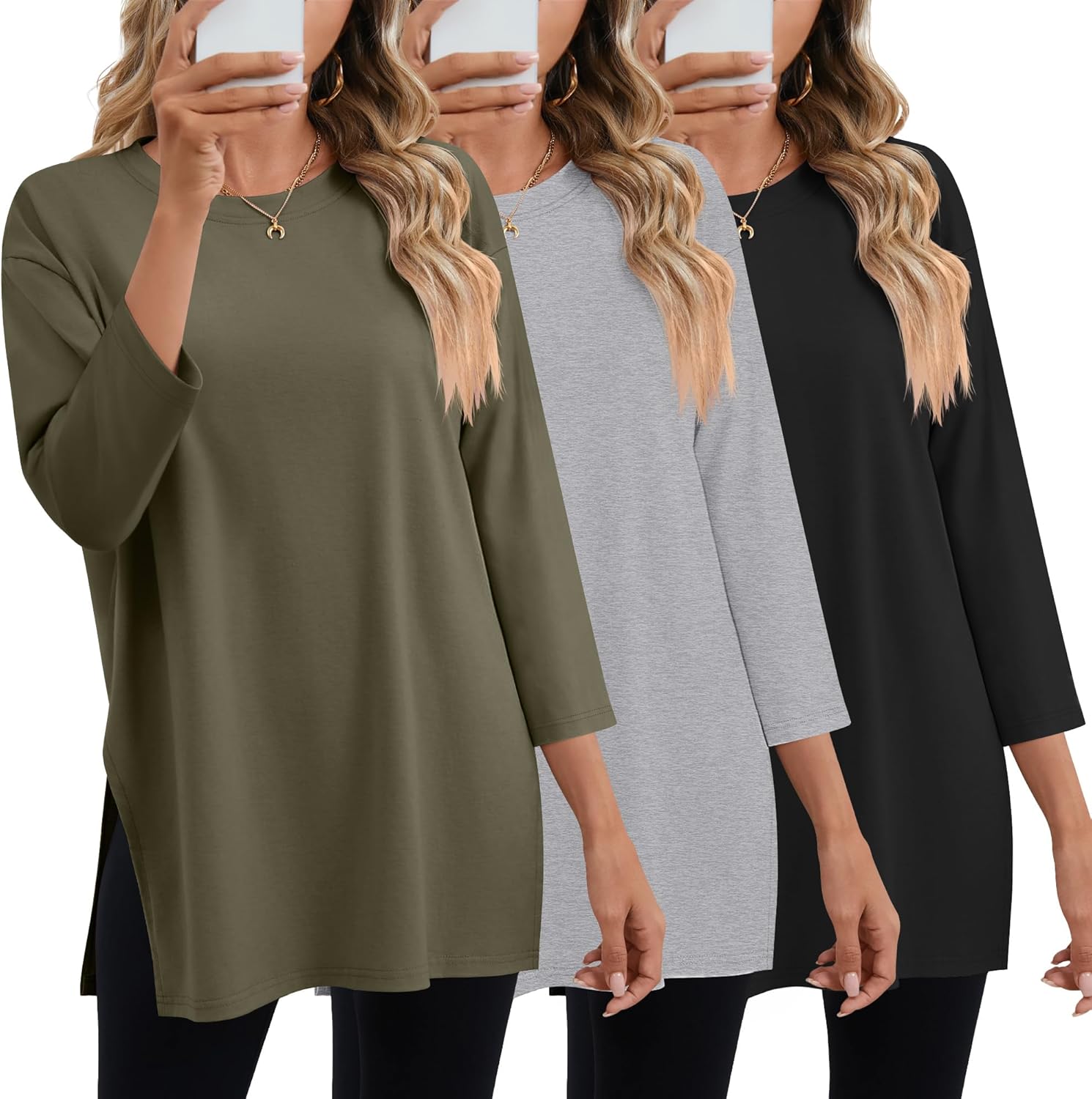 Huukeay Women's Oversized T Shirts for Workout and Casual Wear