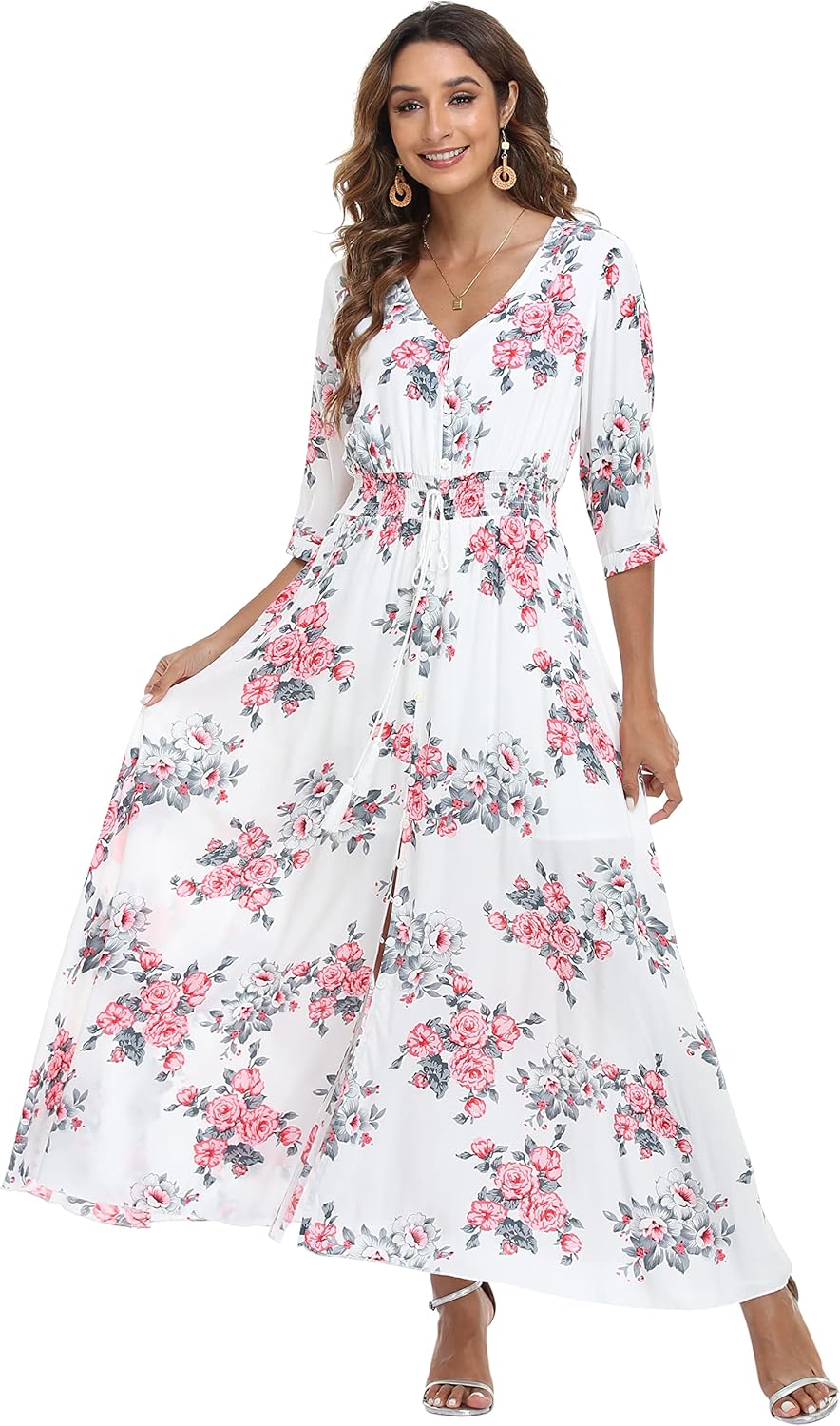 VintageClothing Women's Floral Maxi Dresses for Summer Fun