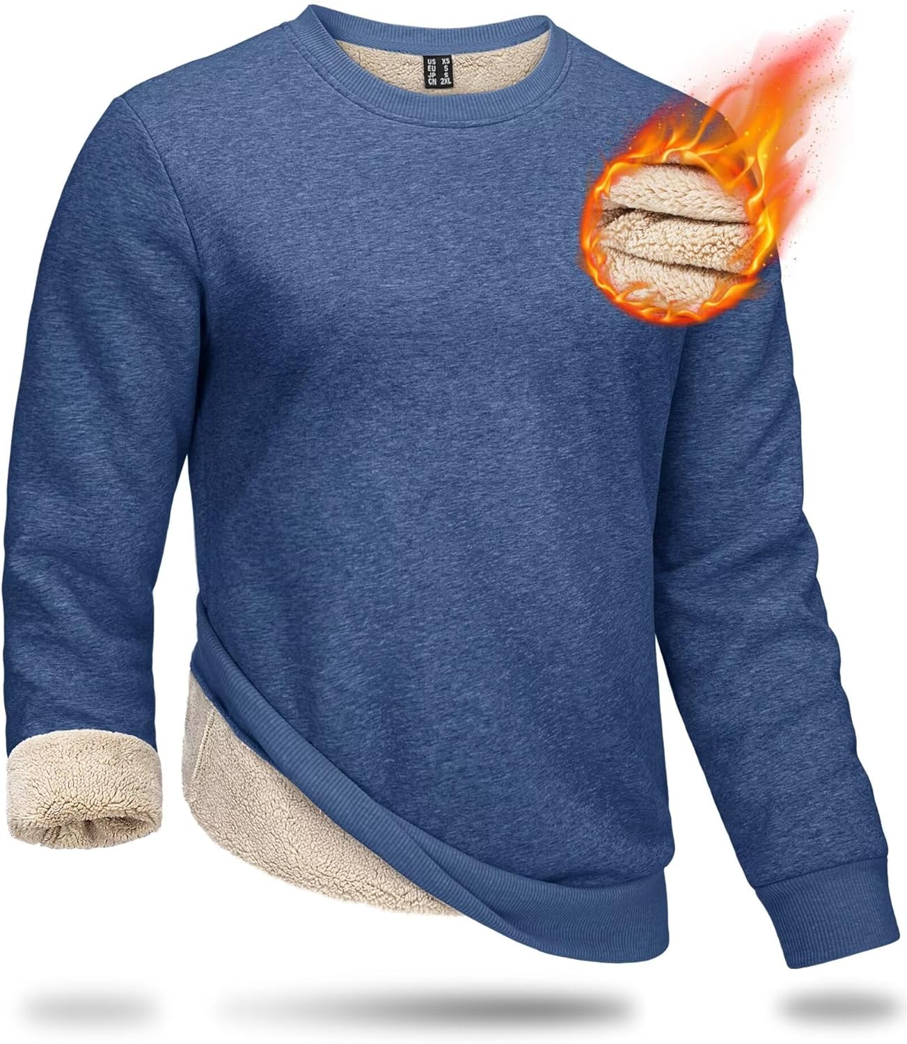 Boladeci Men's Full Sherpa Lined Crewneck Sweatshirts Review