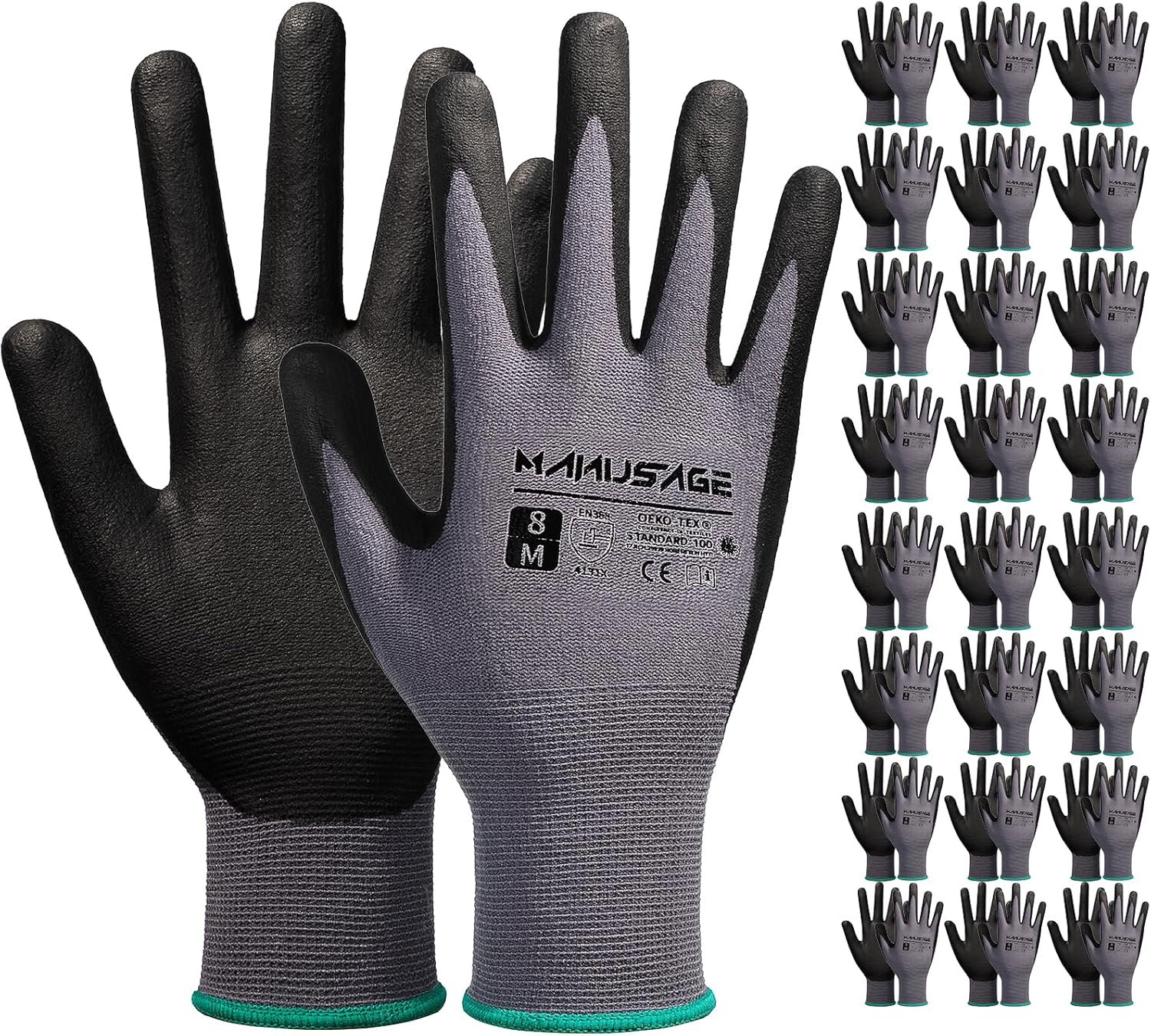 MANUSAGE MicroFoam Nitrile Coated Work Gloves