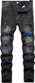 Men's Slim Fit Stretch Jeans Ripped Skinny Jeans - Tailored