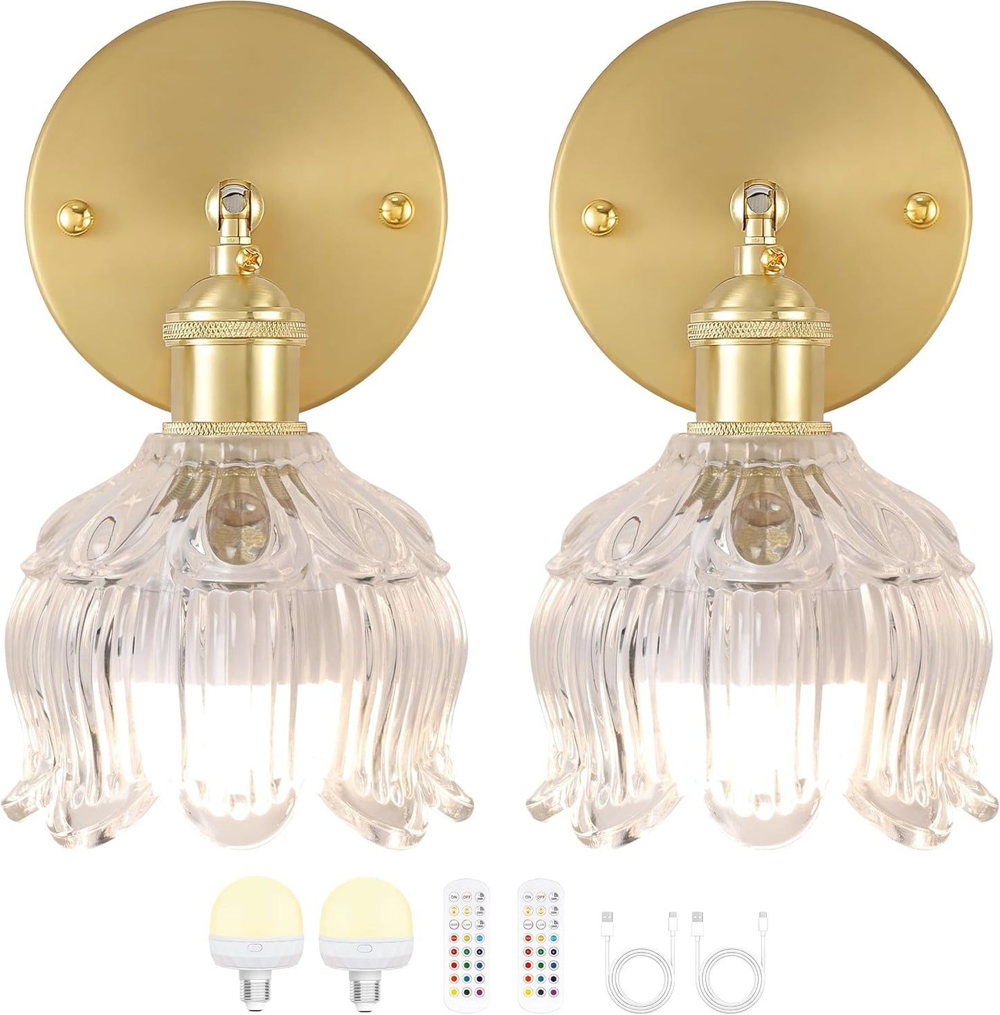Battery Operated Wall Sconce with Remote Control for Home