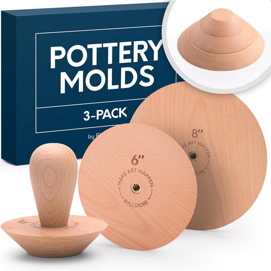 Byllstore 3-Pack Round Pottery Molds for Creative Ceramics