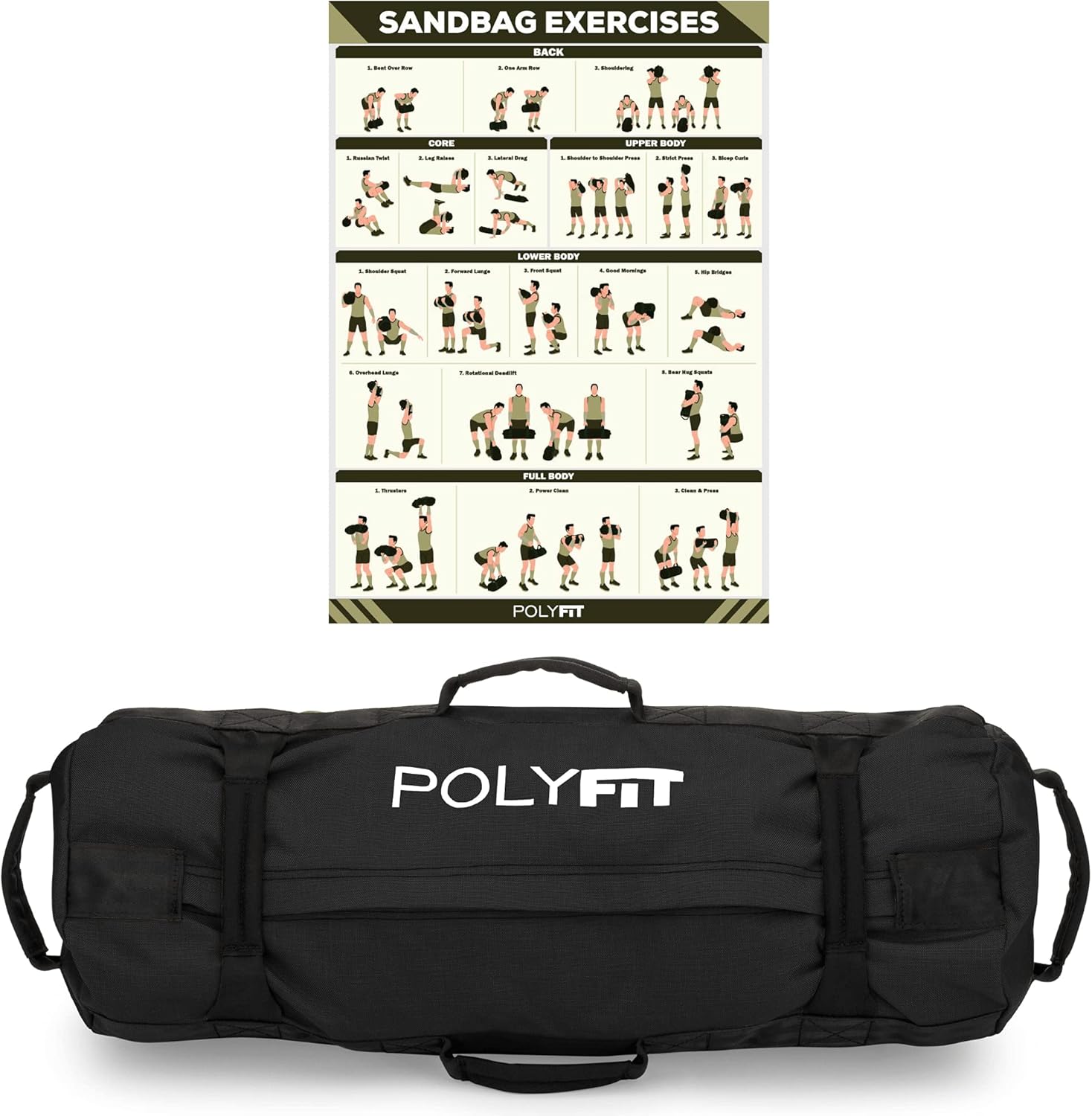 Polyfit Classic Sandbag - Heavy Duty Workout Sandbag for Fitness