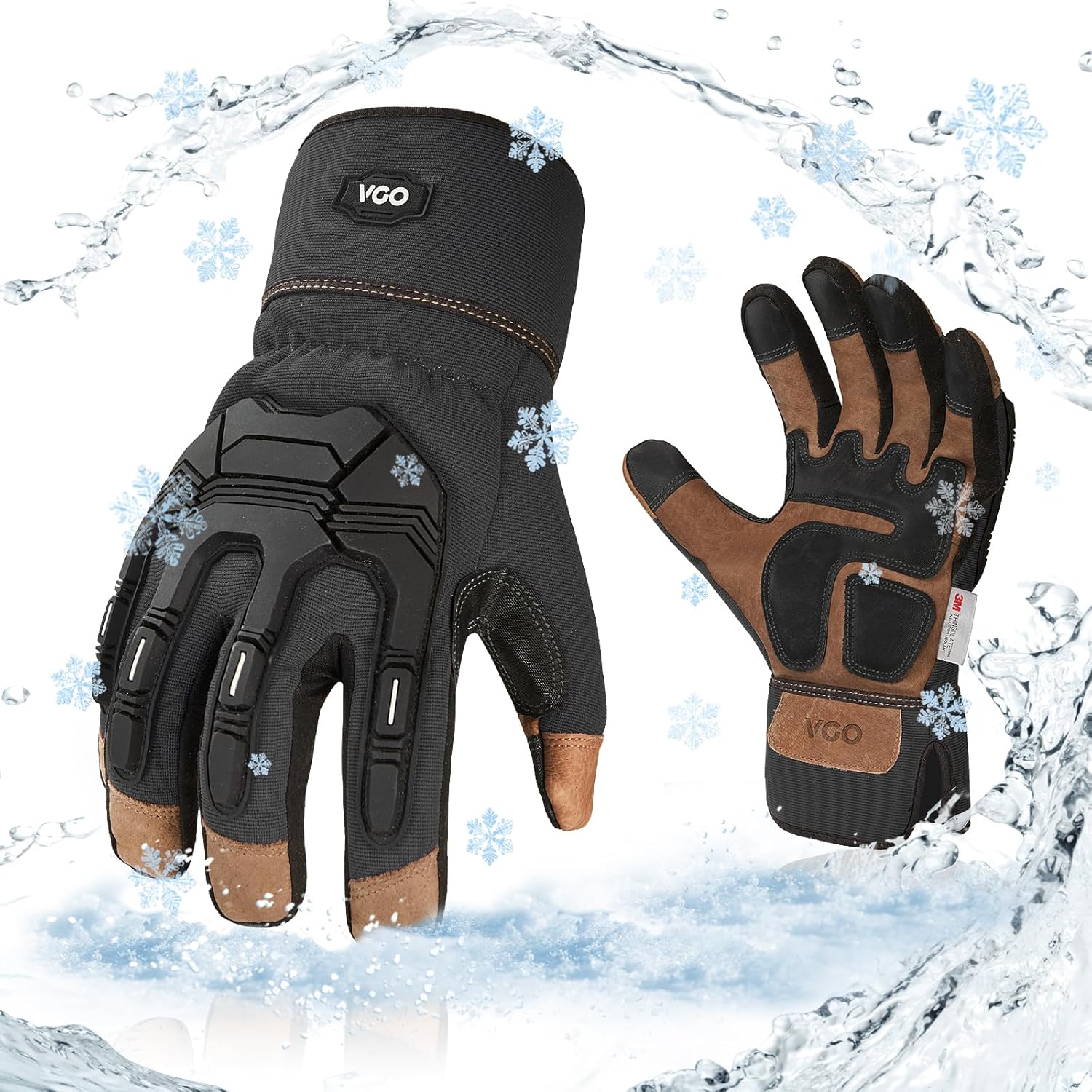 Vgo... Anti-Vibration Leather Mechanics Gloves