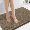 Chenille Bathroom Rug 36x24 in Camel - Soft Absorbent Bath Mat