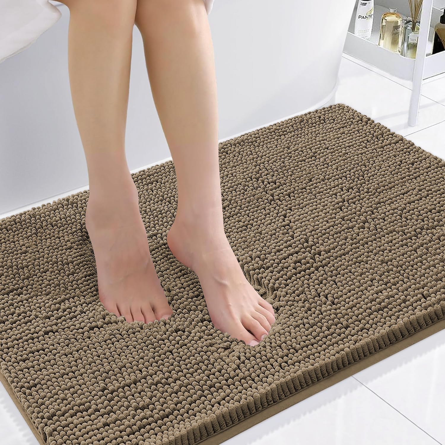 Smiry Luxury Chenille Bathroom Rugs 36x24 for Comfort & Style