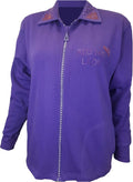 Sweatshirt Cardigan Purple with Red Hat Society Crystals - Cozy Bling