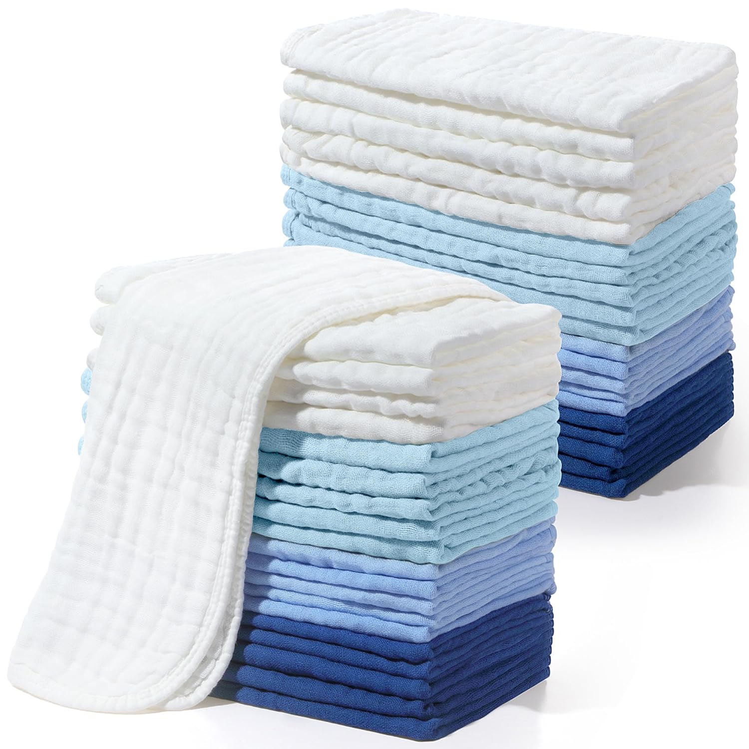 Buryeah 20 Pcs Burp Cloths Large 100% Cotton Soft and Absorbent