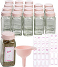 Glass Spice Jar Set 20-Piece Pink - 4 oz Reusable Jars