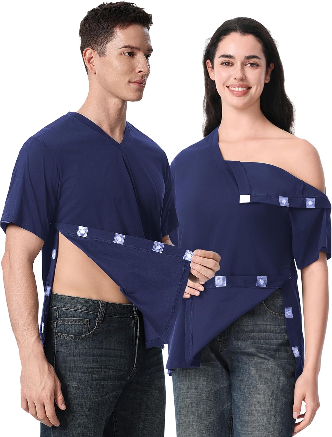 Magnetic Buttons Post Shoulder Surgery Recovery Shirt for Men