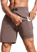 Mens 2 in 1 Running Shorts 7 in Lined Quick Dry Lightweight