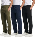 Men's Tech Fleece Open Bottom Sweatpants 3 Pack - Lightweight Comfort