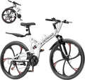26 Inch Adult Folding Bikes with Full Suspension and 21 Speeds