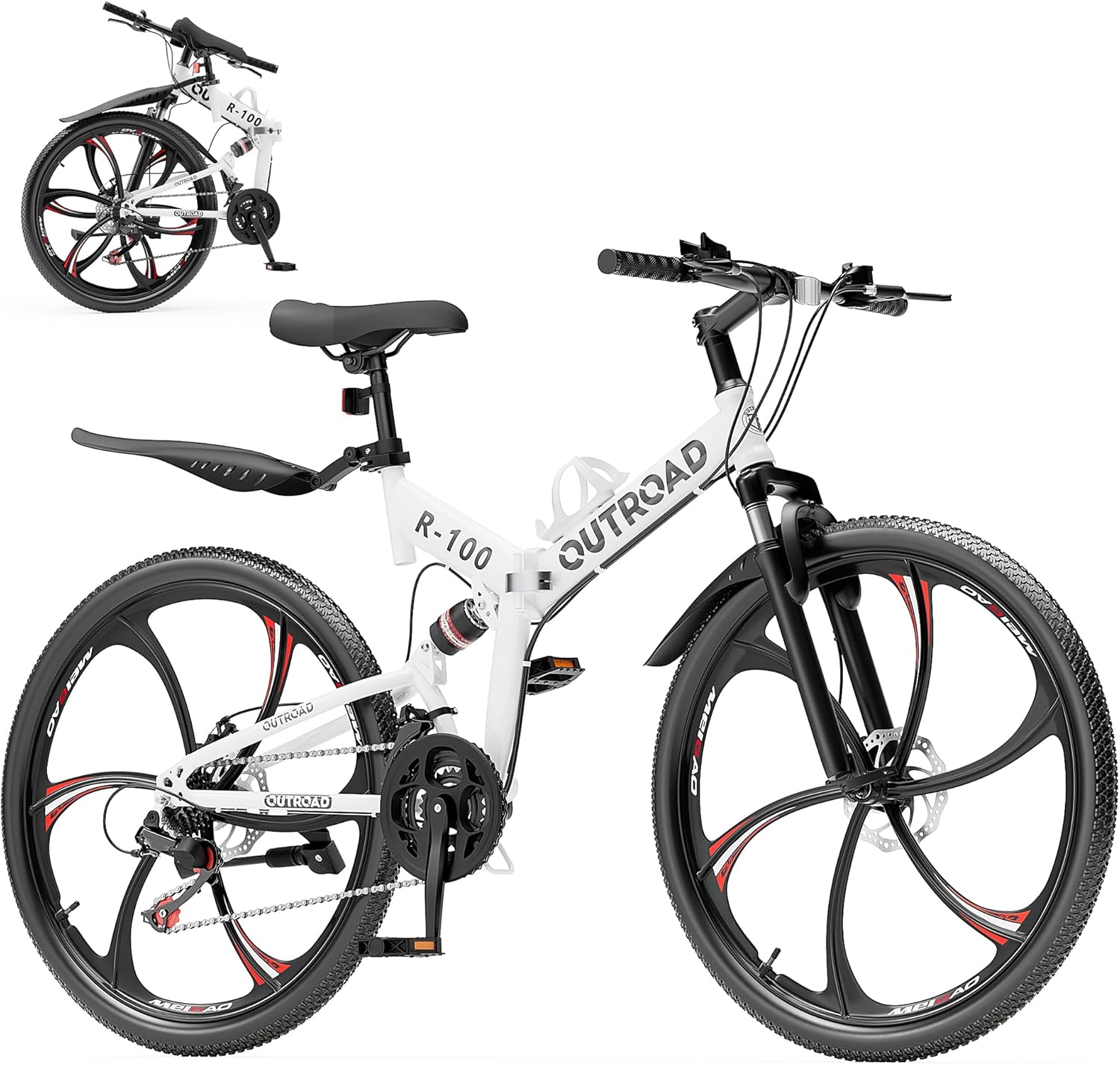 26 Inch Adult Folding Bikes with Full Suspension and 21 Speeds