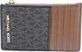 Michael Kors Jet Set Travel Brown Card Case Wallet - Slim Travel