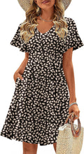 Womens Summer Swing Ruffle Dress with Pockets - Flattering A-line