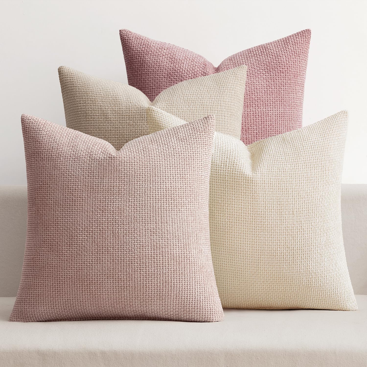MIULEE Pack of 4 Chenille Throw Pillow Covers for Home Decor