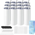 Hiipoo 12 Pack 20 oz Sublimation Tumblers - Gift Ready Set