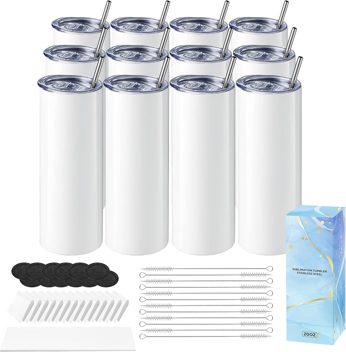 Sublimation Tumblers 20 oz Skinny - Perfect for Custom Designs