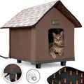 Heated Cat House for Outside - Elevated Weatherproof Shelter