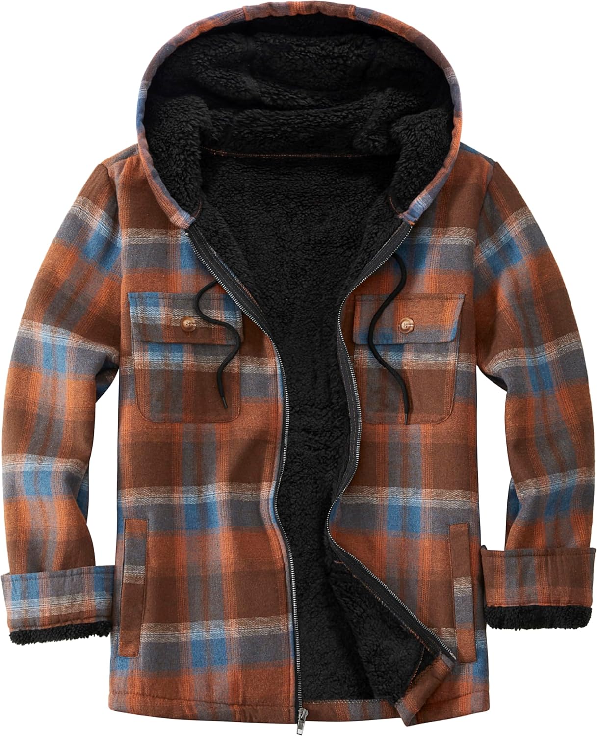 Men's Flannel Plaid Hooded Jackets for Warmth and Style